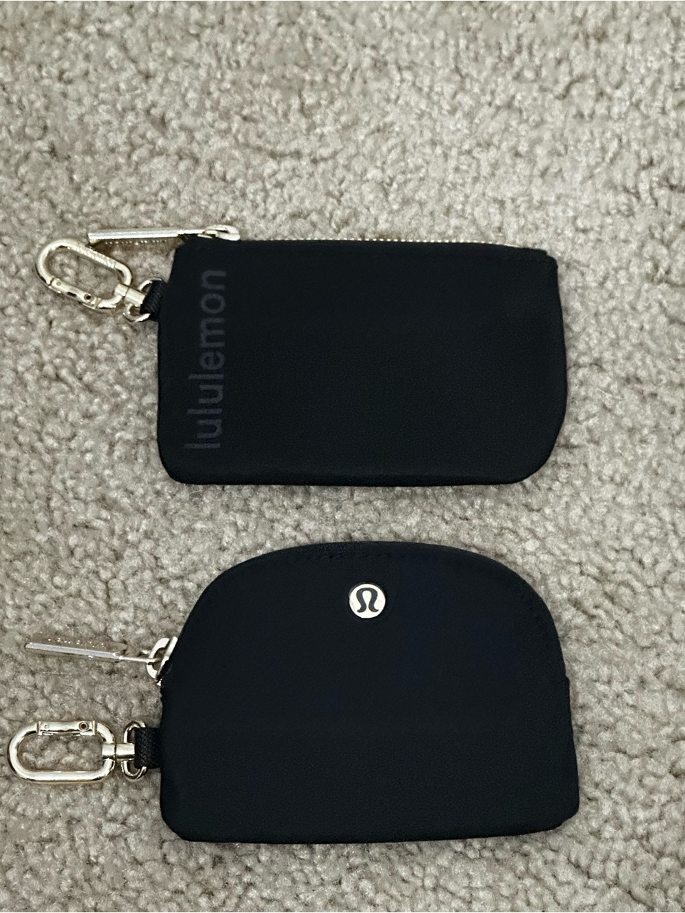 Lululemon Zippered Dual Key Pouches (Set of 2) in Black with Gold‎ Hardware EUC